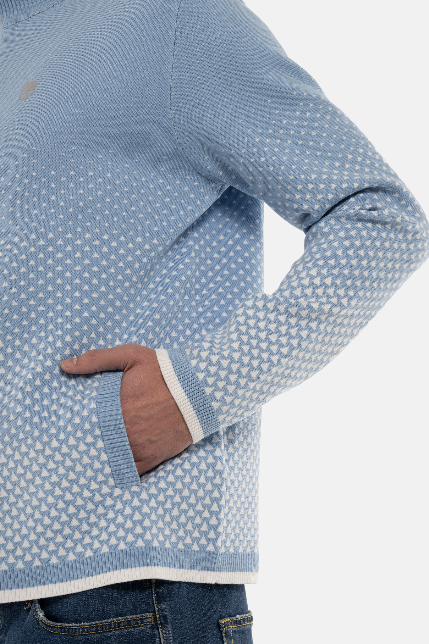 Кофта HYDROGEN GEOMETRIC DEGRADE’ FZ KNITTED (GM0001), голубой