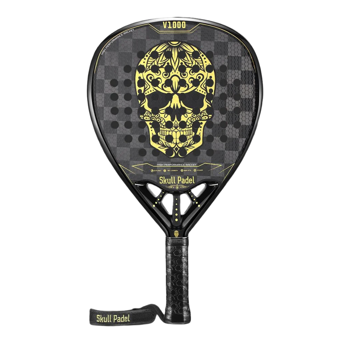 Ракетка для падела SkullPadel V1000 Black Gold Skull 18K