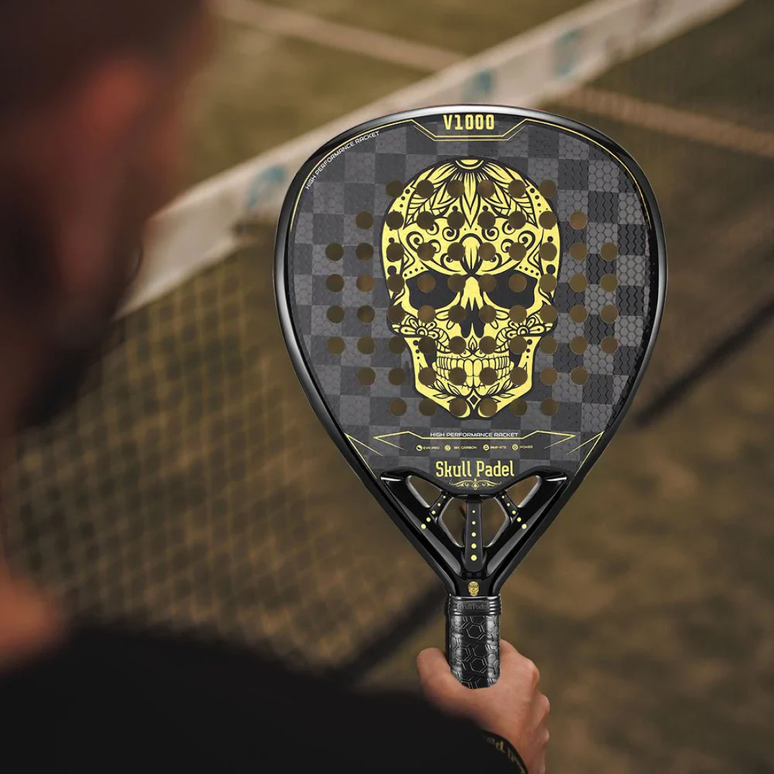 Ракетка для падела SkullPadel V1000 Black Gold Skull 18K