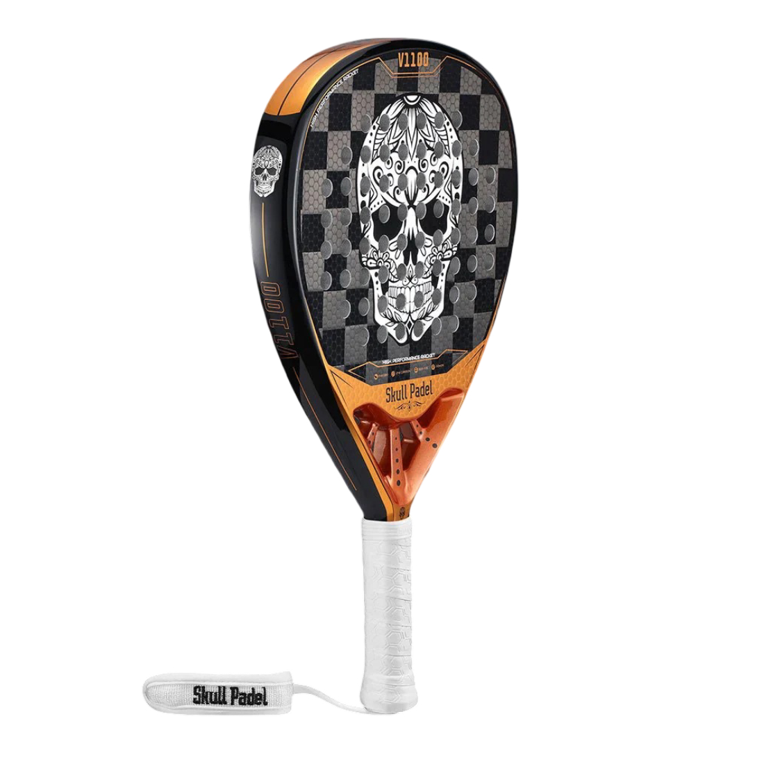 Ракетка для падела SkullPadel V1100 Black Cooper 24K