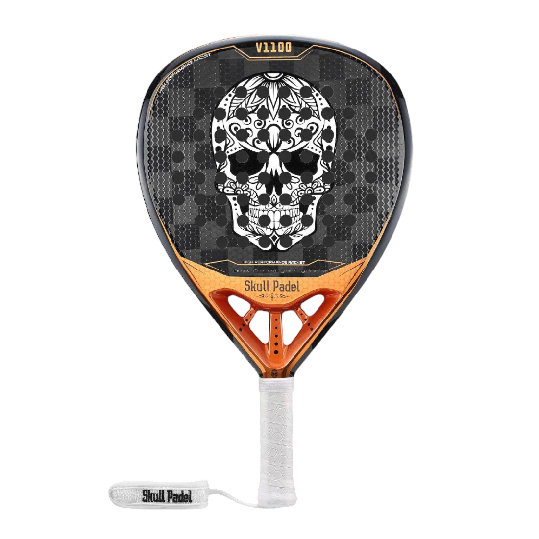 Ракетка для падела SkullPadel V1100 Black Cooper 24K