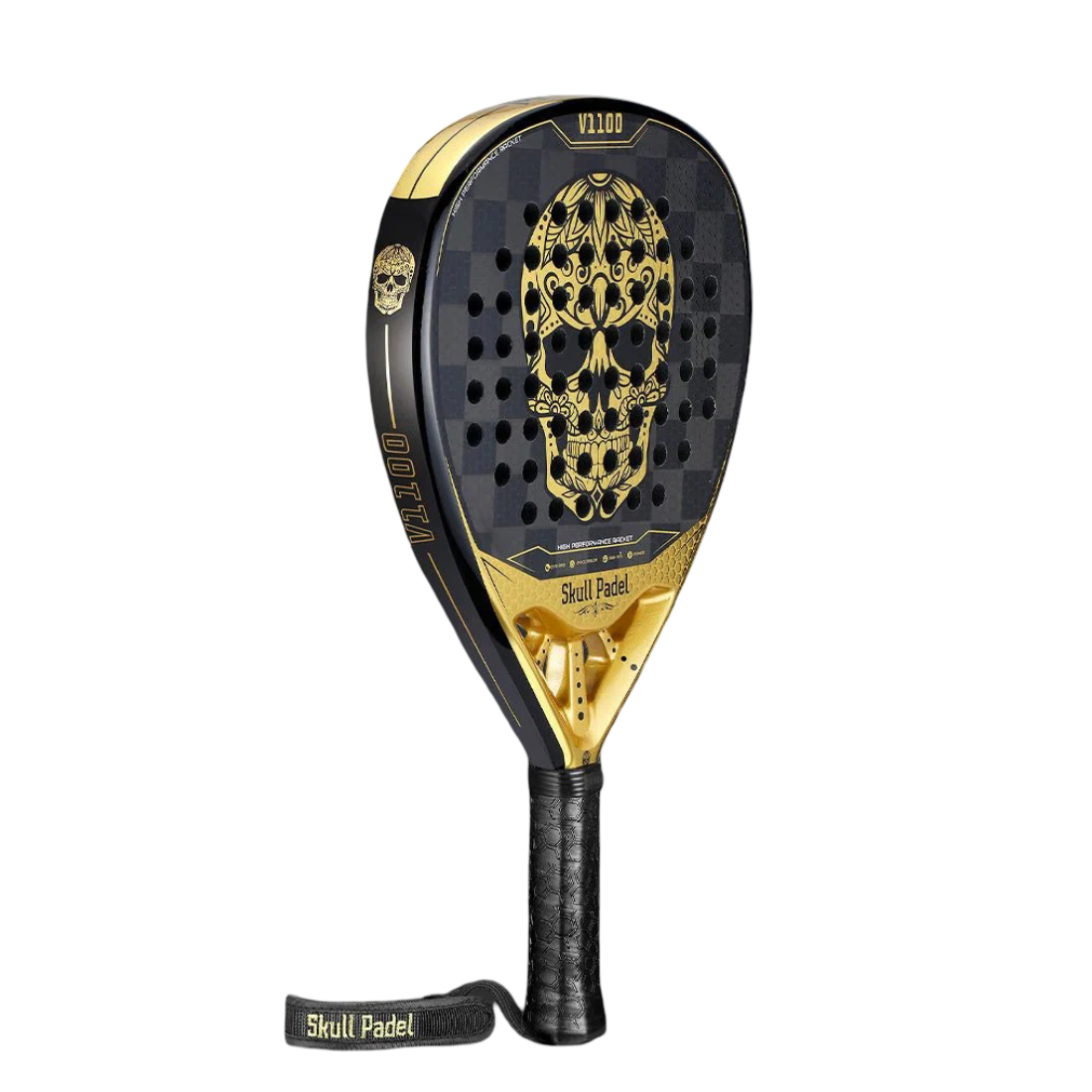 Ракетка для падела SkullPadel V1100 Black Gold 24K