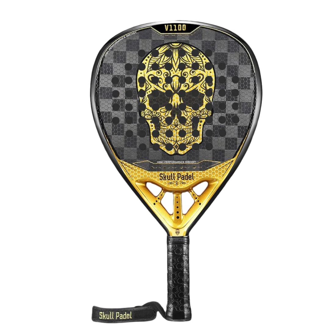 Ракетка для падела SkullPadel V1100 Black Gold 24K