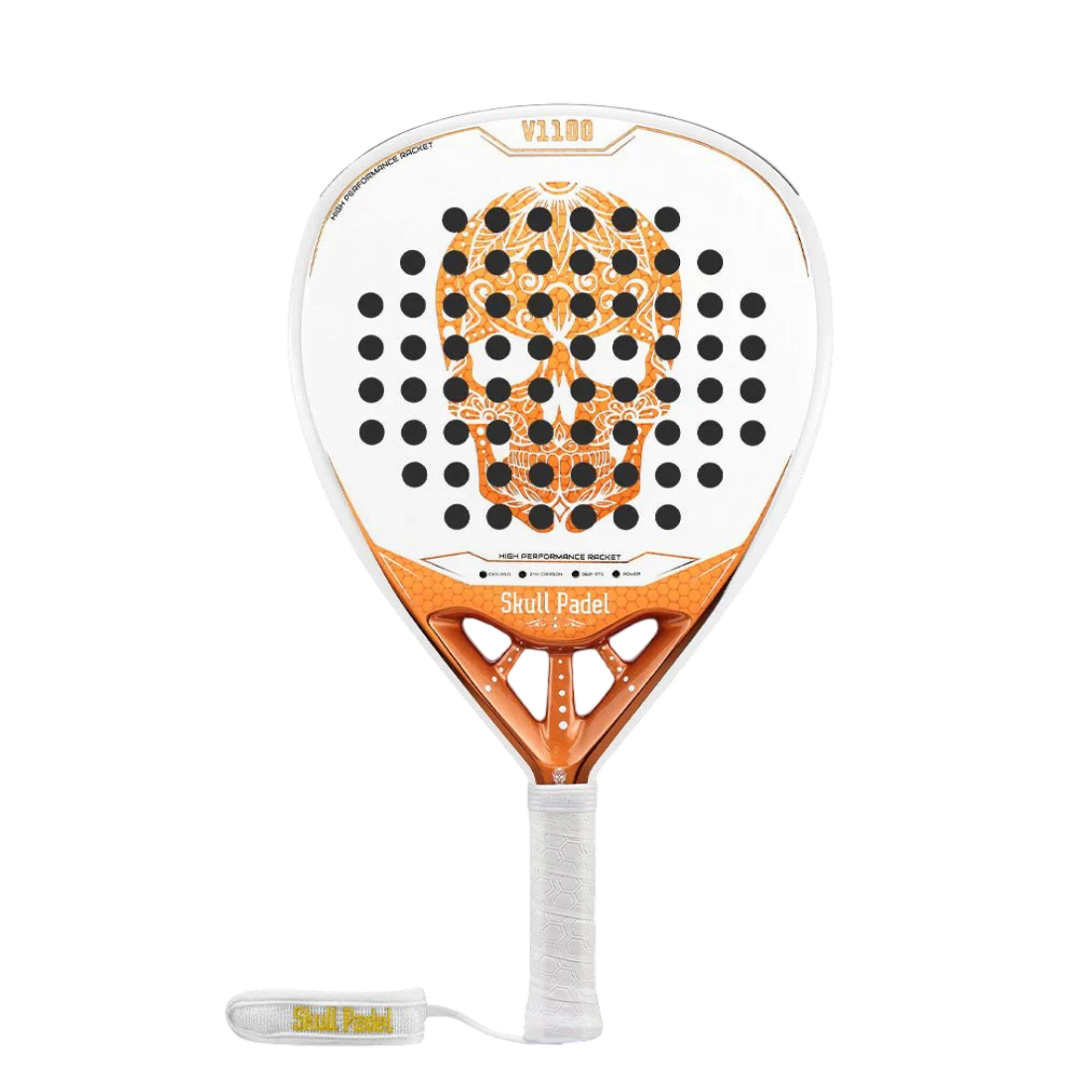 Ракетка для падела SkullPadel V1100 White Cooper 24K