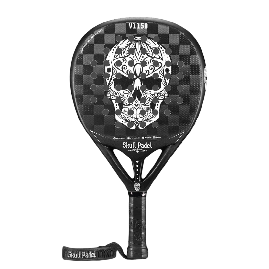 Ракетка для падела SkullPadel V1150 Black Skull 24K