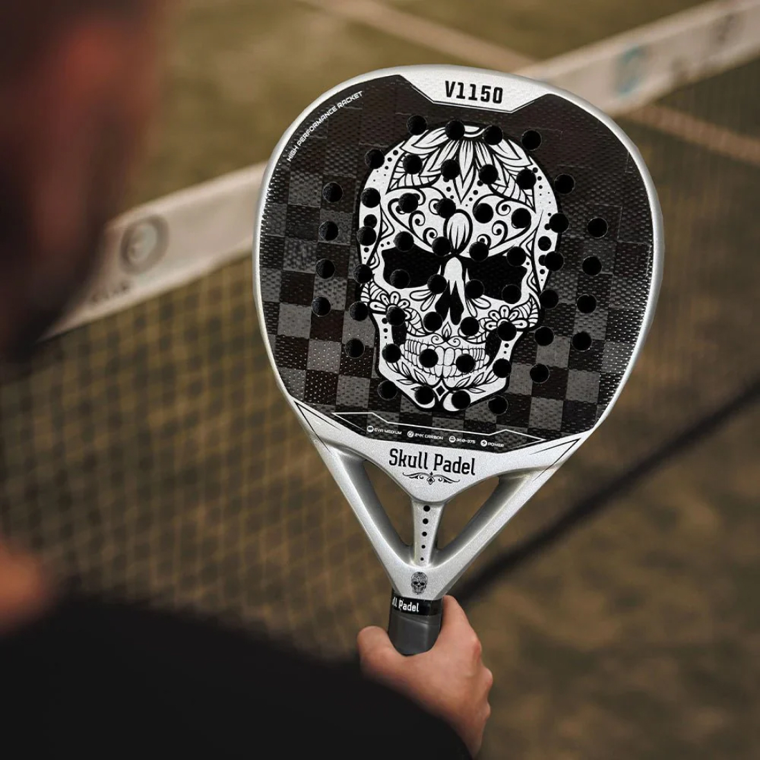 Ракетка для падела SkullPadel V1150 Silver 24K