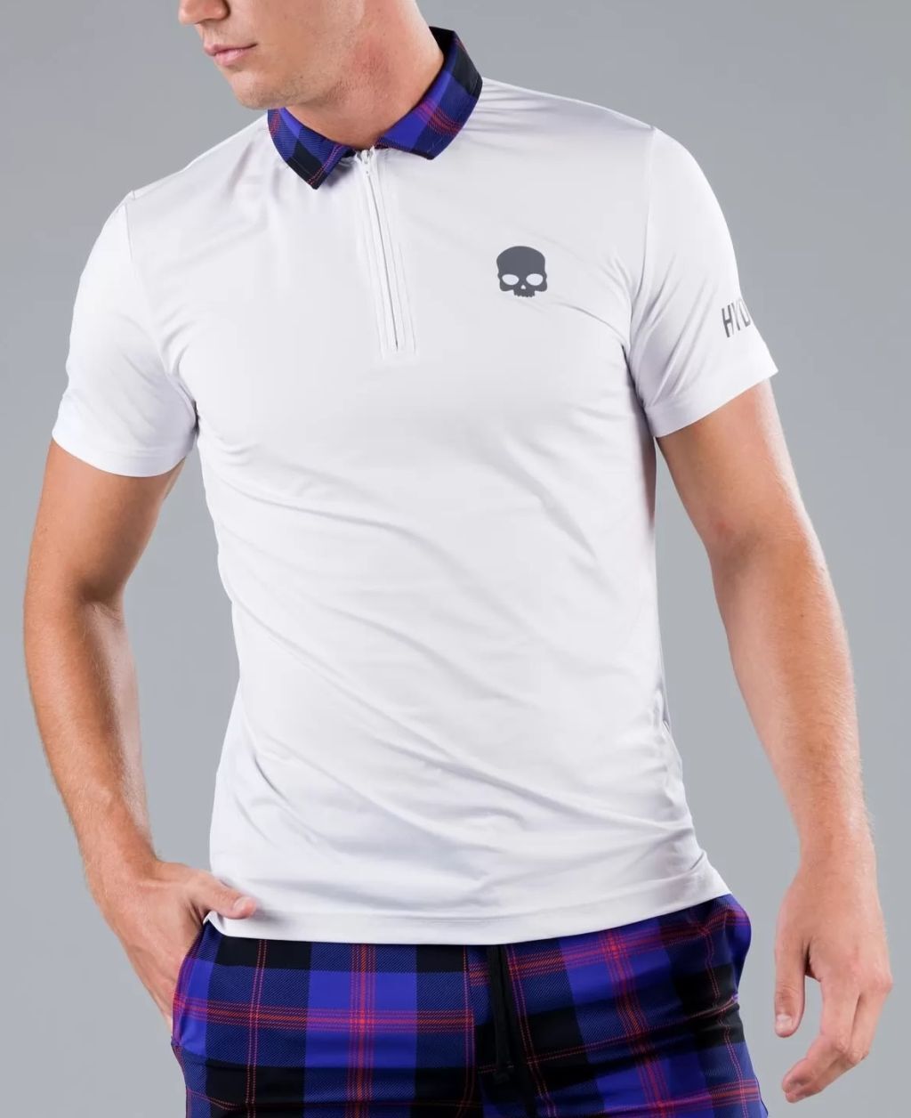 Мужское поло  HYDROGEN  TECH ZIPPED  (T00518-E82)