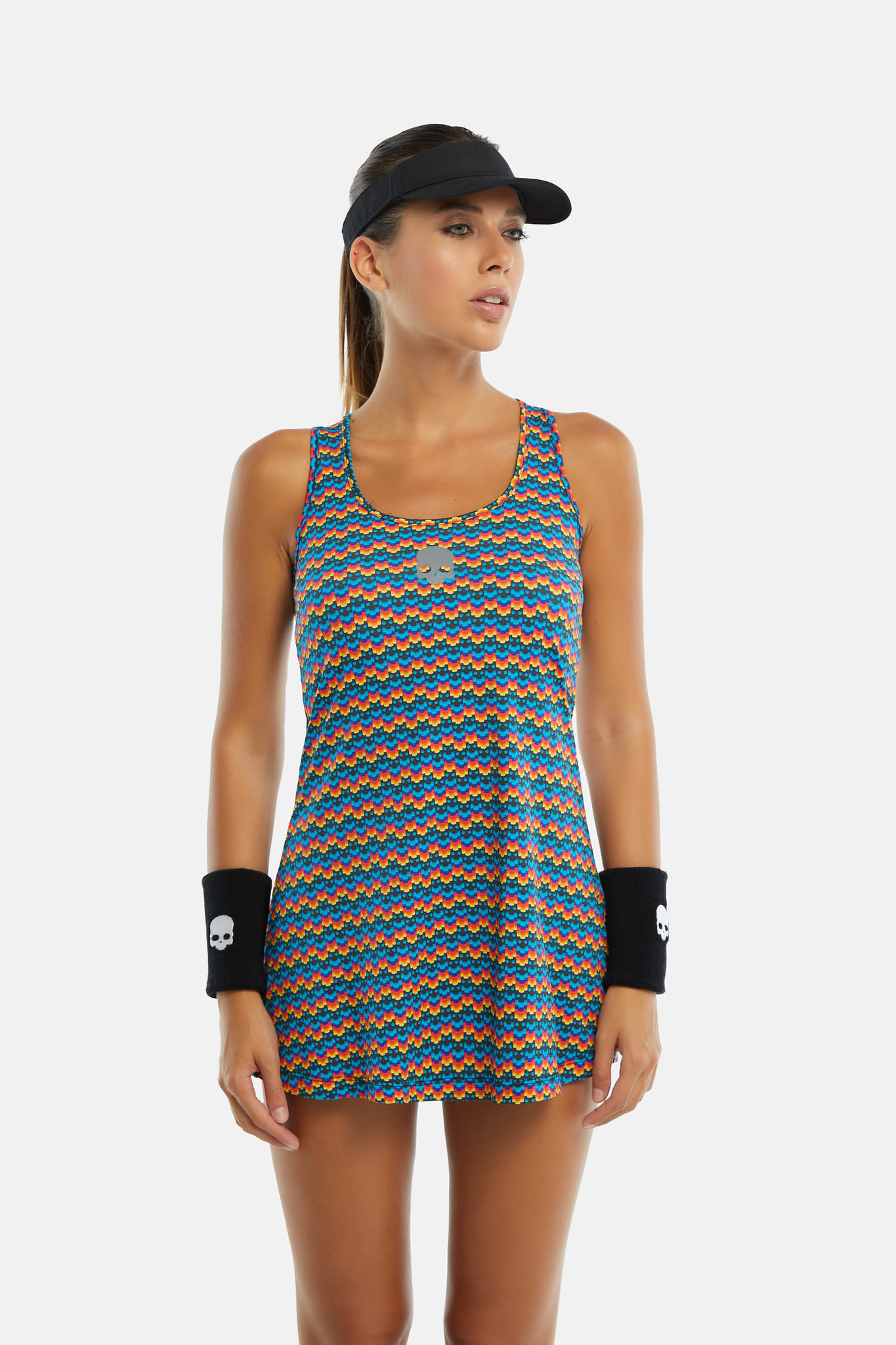 Теннисное платье Hydrogen RAINBOW SKULL TECH (T01831-L08)