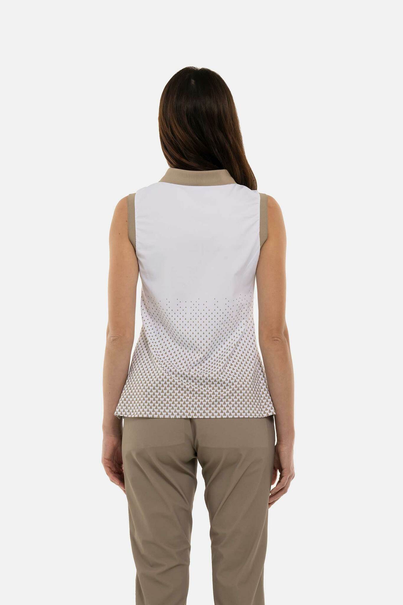 Женское поло Hydrogen GEOMETRIC DEGRADE’ TECH SLEVELESS POLO (GI1003), белый