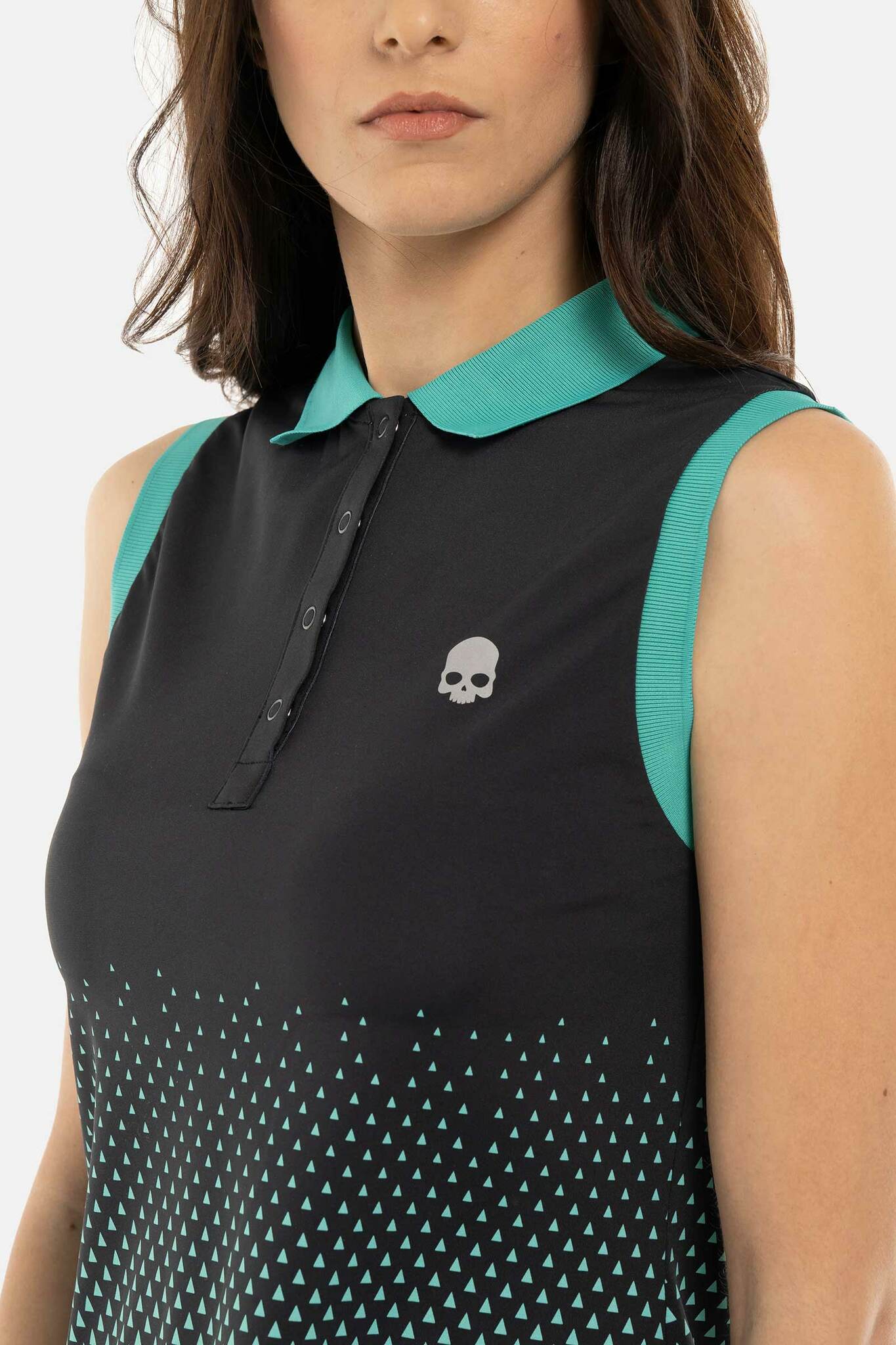 Женское поло Hydrogen GEOMETRIC DEGRADE’ TECH SLEVELESS POLO (GI1003), белый