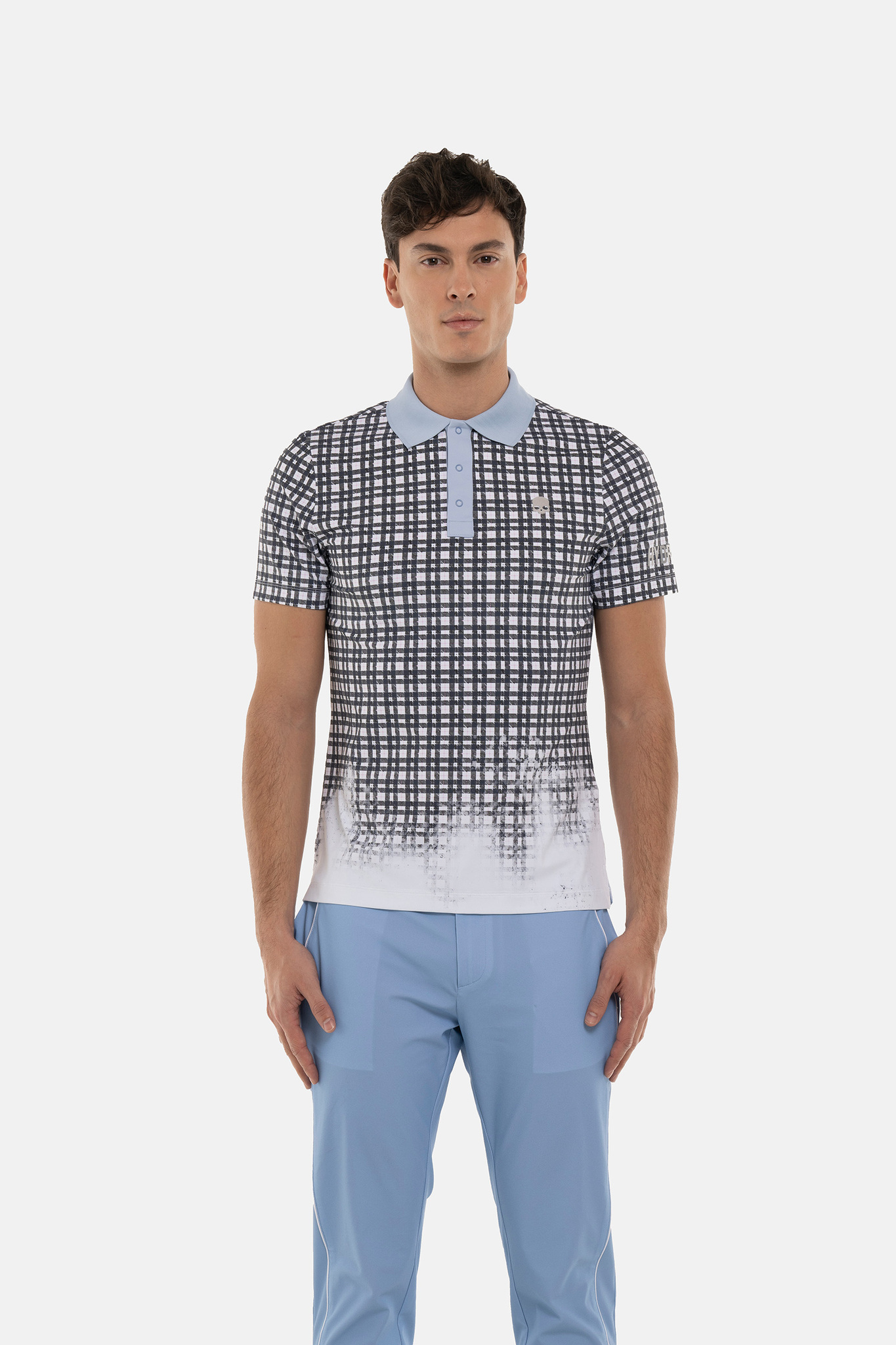 Мужское поло HYDROGEN PAINTED TARTAN TECH POLO TARTAN (GL0003), белый