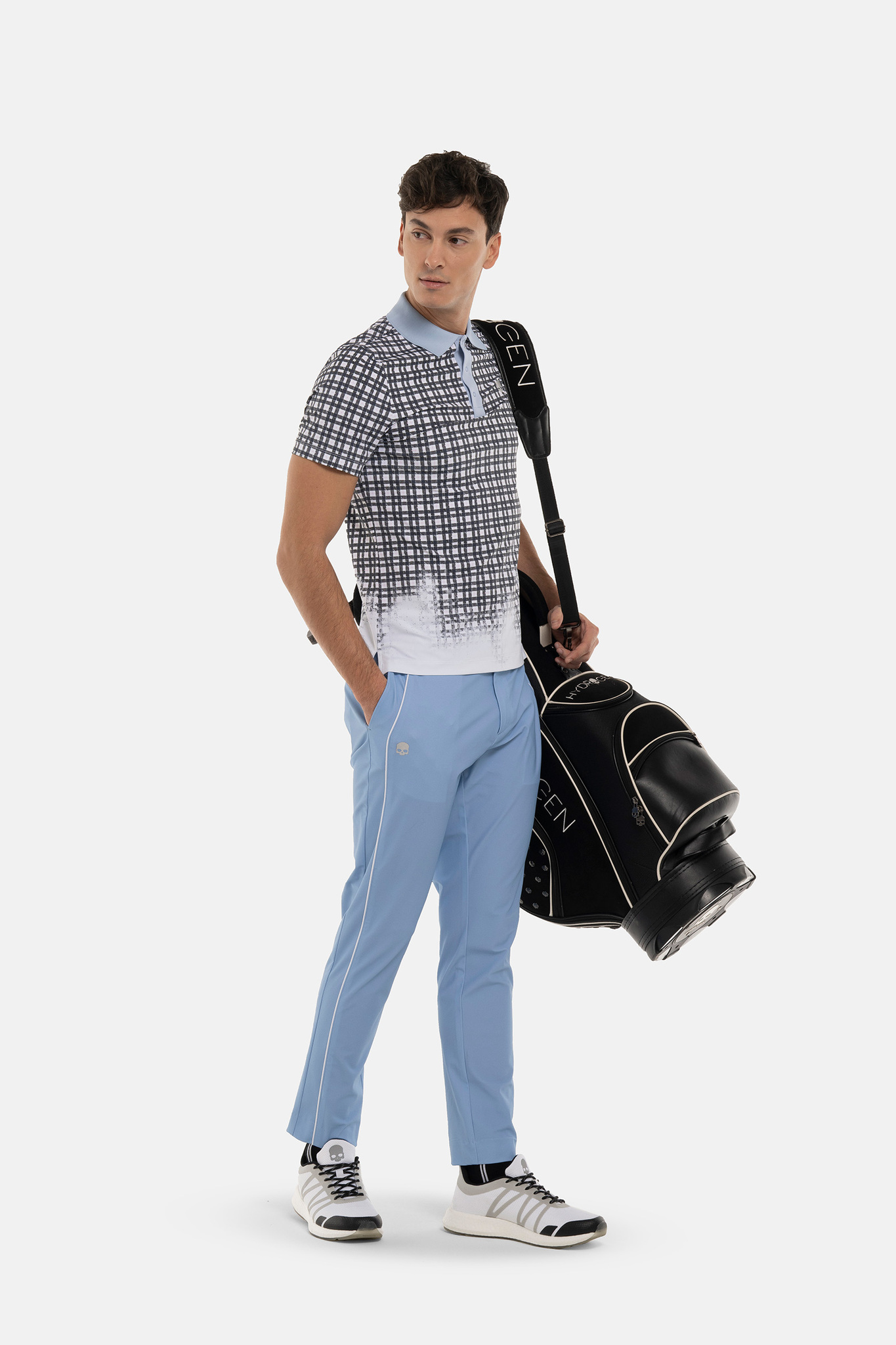 Мужское поло HYDROGEN PAINTED TARTAN TECH POLO TARTAN (GL0003), белый