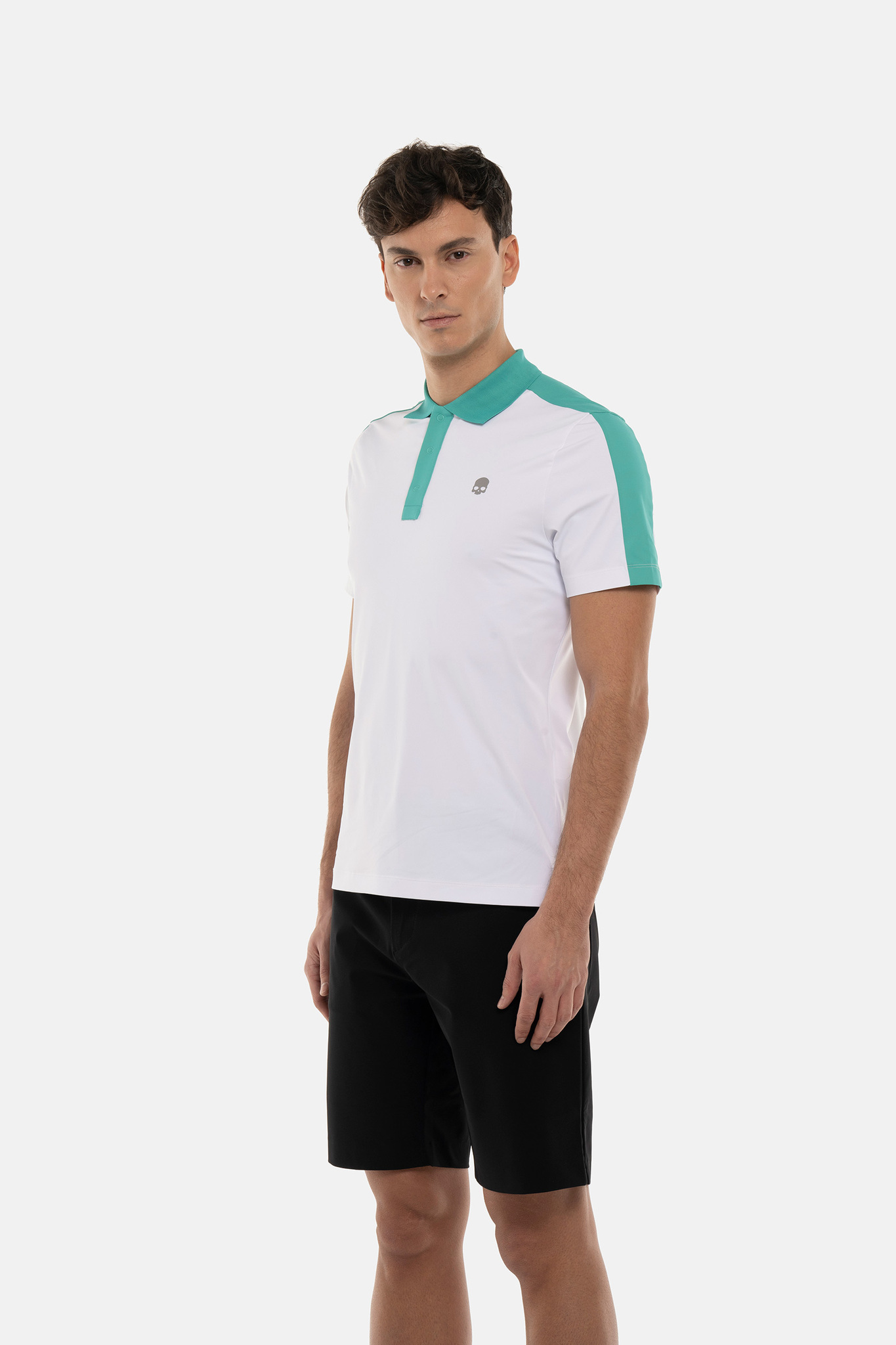 Мужское поло HYDROGEN PAINTED TARTAN SKULL TECH POLO (GL0004), белый