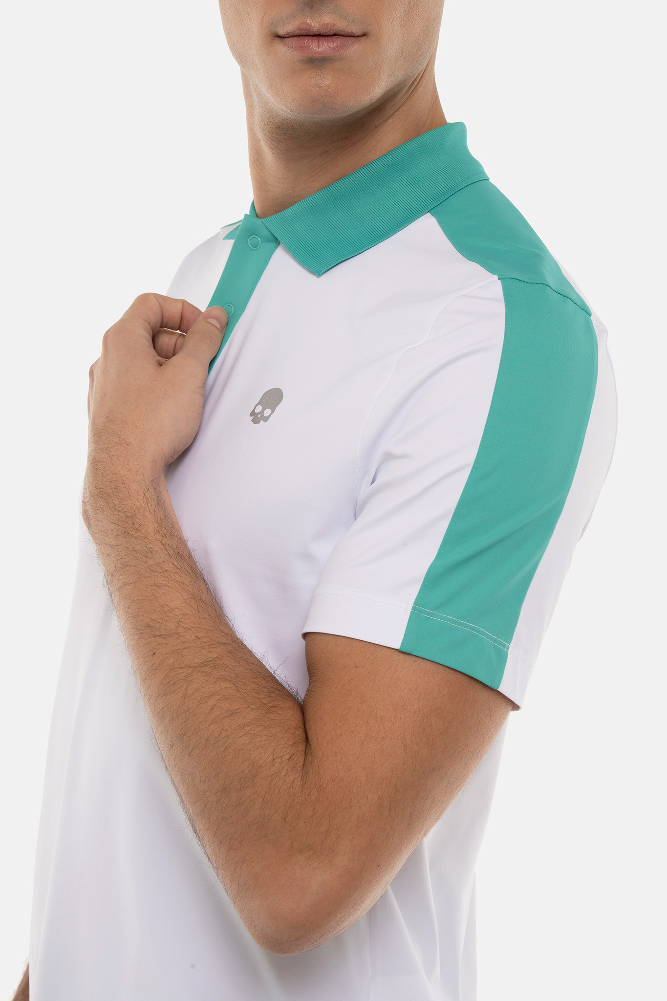 Мужское поло HYDROGEN PAINTED TARTAN SKULL TECH POLO (GL0004), белый