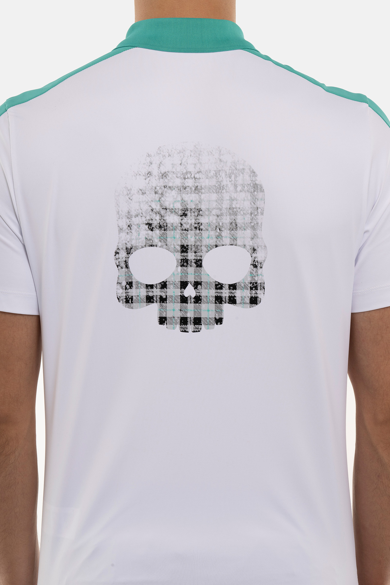Мужское поло HYDROGEN PAINTED TARTAN SKULL TECH POLO (GL0004), белый