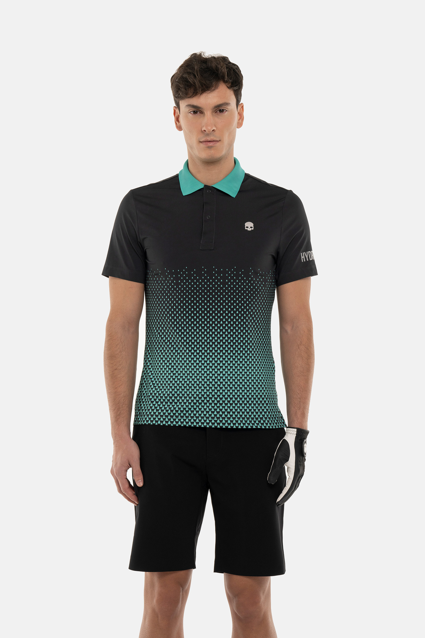 Мужское поло HYDROGEN GEOMETRIC DEGRADE’ TECH POLO (GL0005), черный