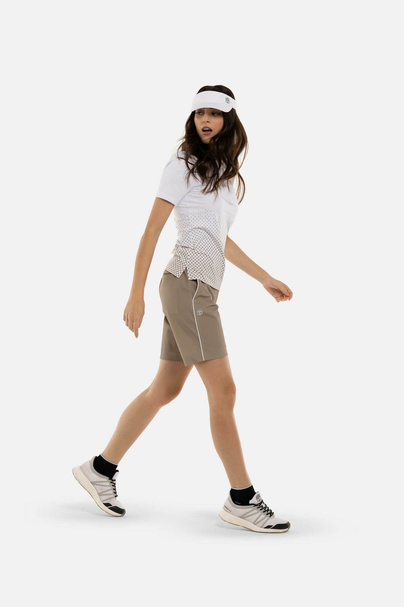 Женское поло Hydrogen GEOMETRIC DEGRADE’ TECH (GL1005), белый