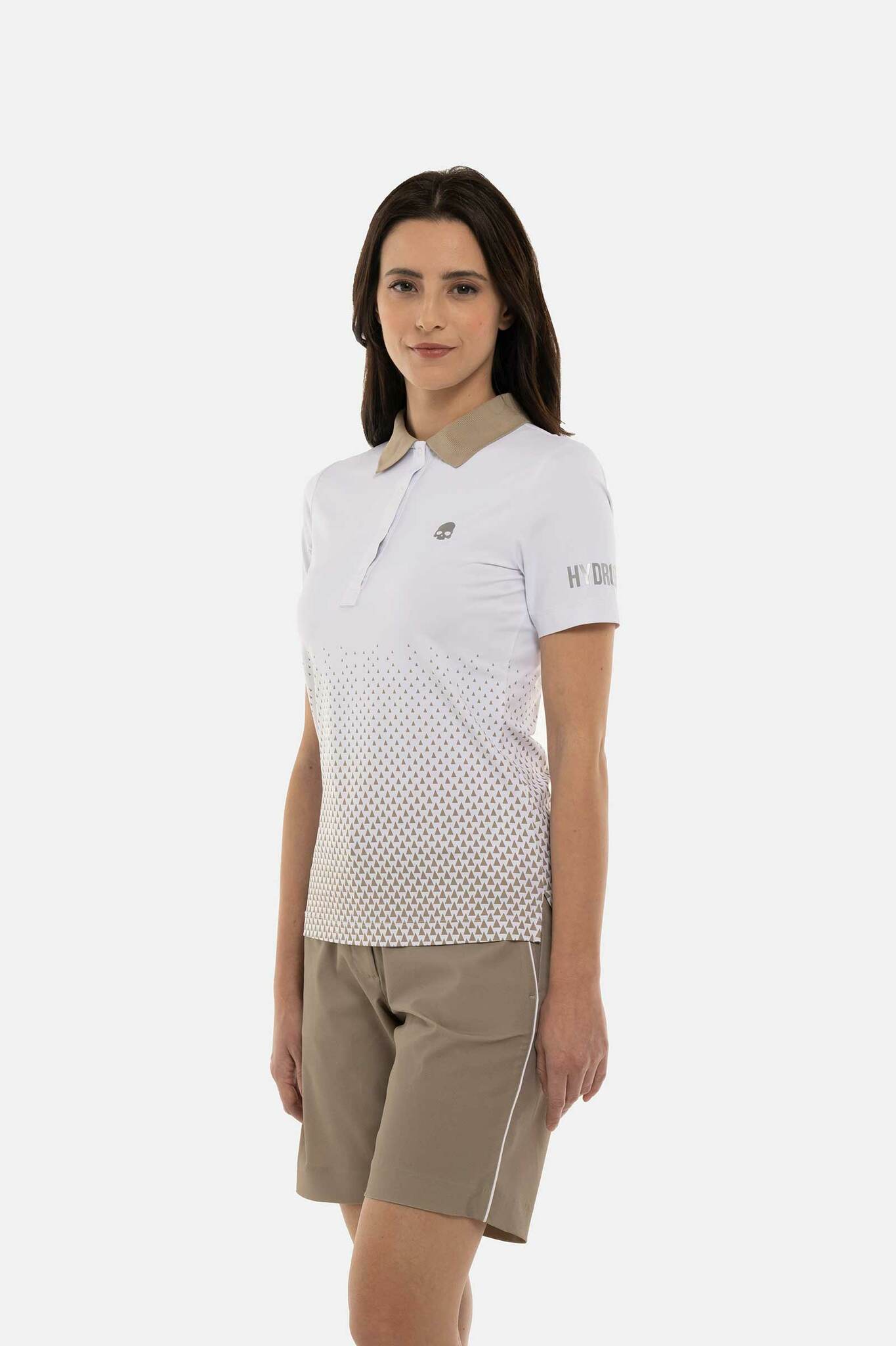 Женское поло Hydrogen GEOMETRIC DEGRADE’ TECH (GL1005), белый