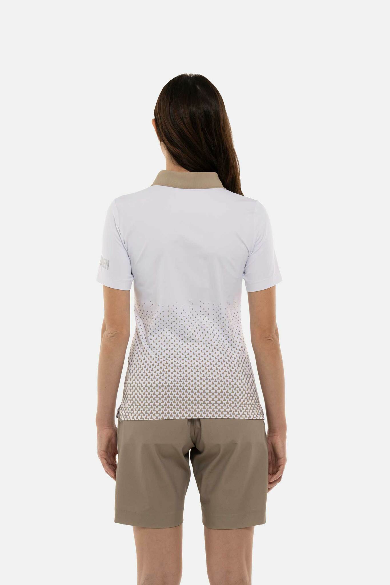Женское поло Hydrogen GEOMETRIC DEGRADE’ TECH (GL1005), белый
