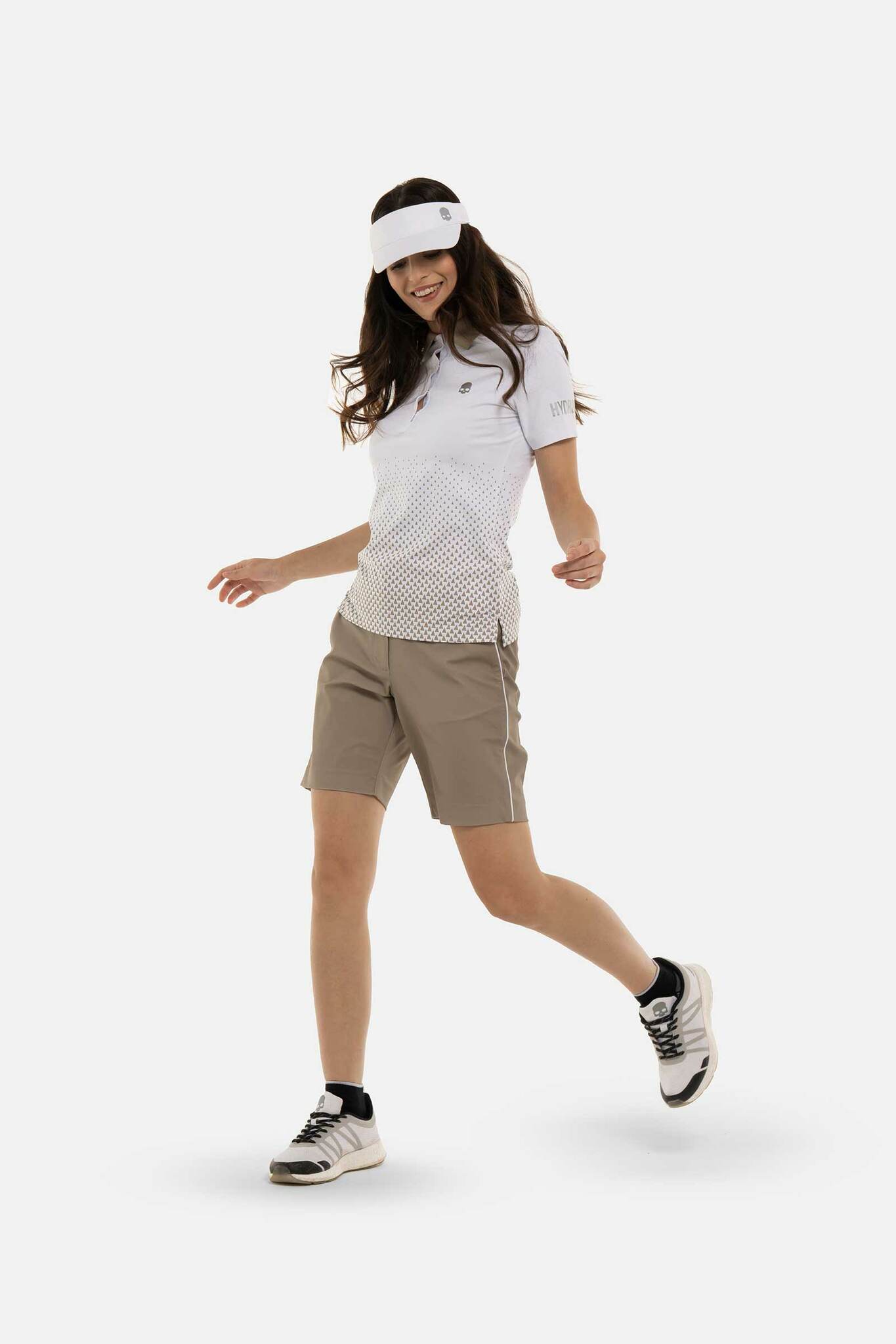 Женское поло Hydrogen GEOMETRIC DEGRADE’ TECH (GL1005), белый