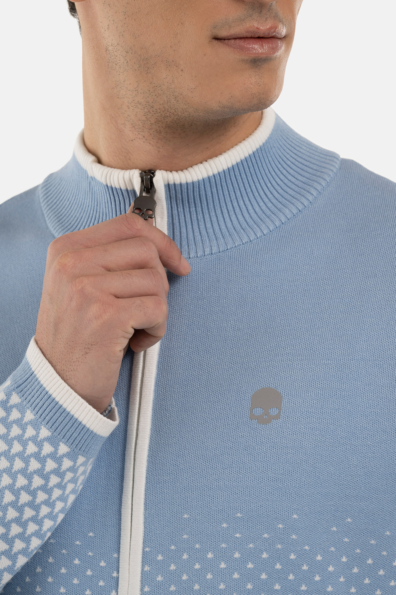 Кофта HYDROGEN GEOMETRIC DEGRADE’ FZ KNITTED (GM0001), черный