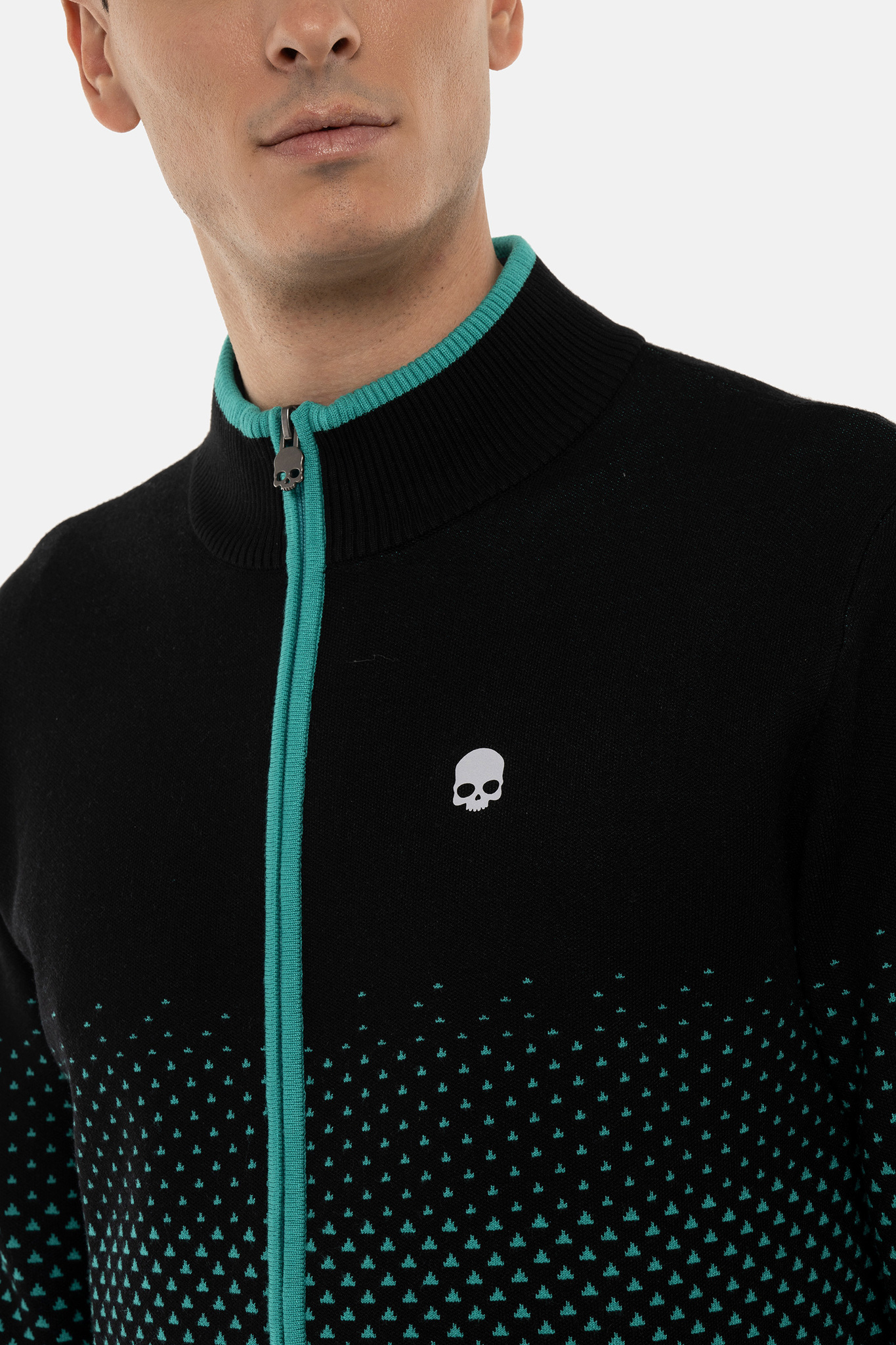 Кофта HYDROGEN GEOMETRIC DEGRADE’ FZ KNITTED (GM0001), черный