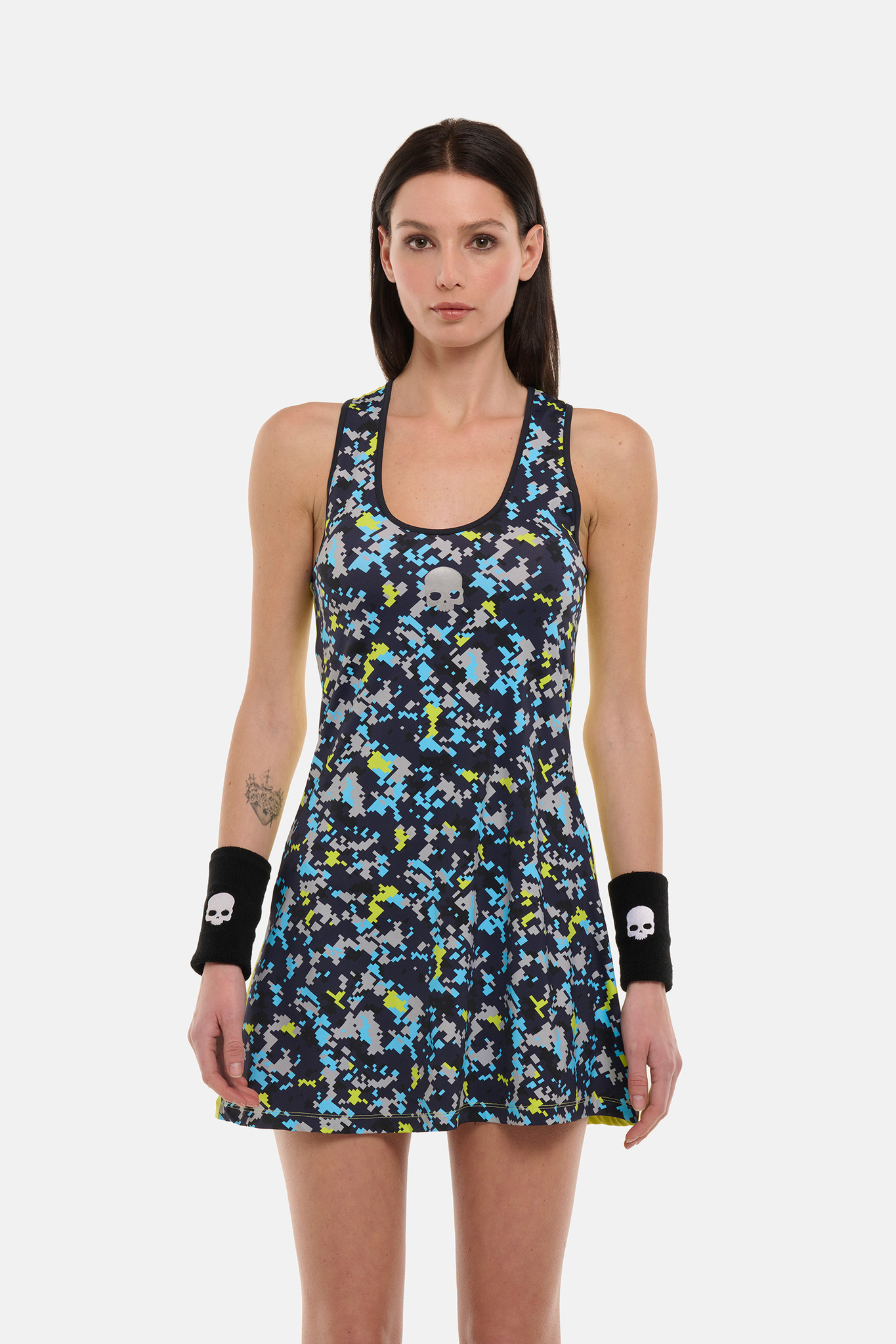 Теннисное платье Hydrogen CAMO PIXEL TECH DRESS (TD1005), белый