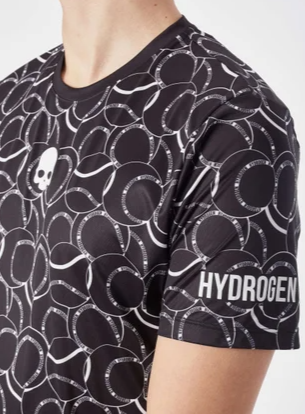 Мужская футболка HYDROGEN ALLOVER TENNIS TECH T-SHIRT (TT0011), черный