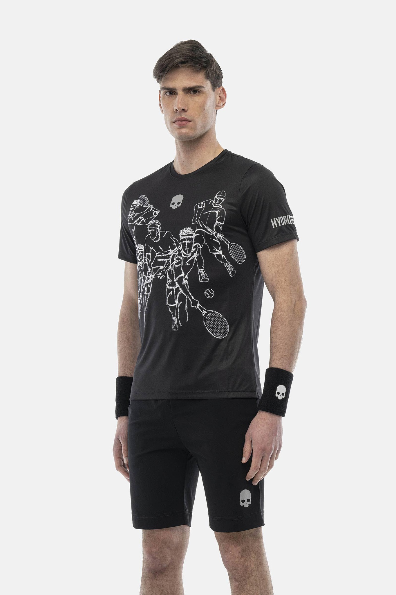 Мужская теннисная футболка HYDROGEN SKETCH TECH T-SHIRT (TT0019-118), черный