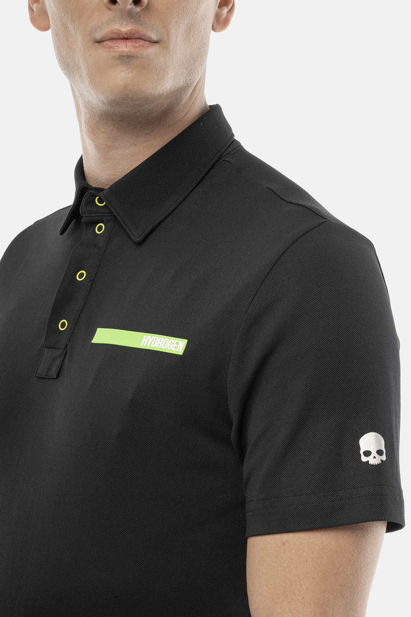 Мужское поло Hydrogen RUBBER LOGO TECH POLO (GL0013-007), черный