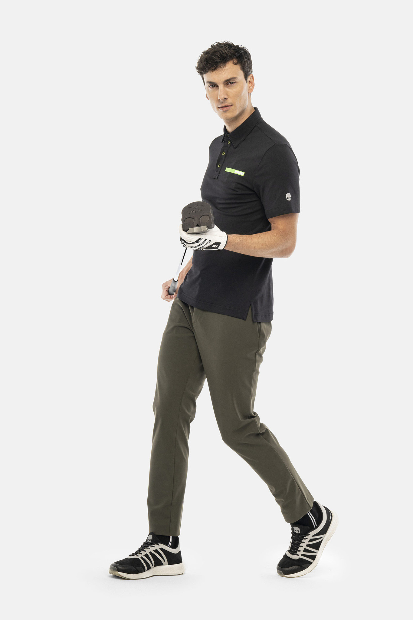 Мужское поло Hydrogen RUBBER LOGO TECH POLO (GL0013-007), черный