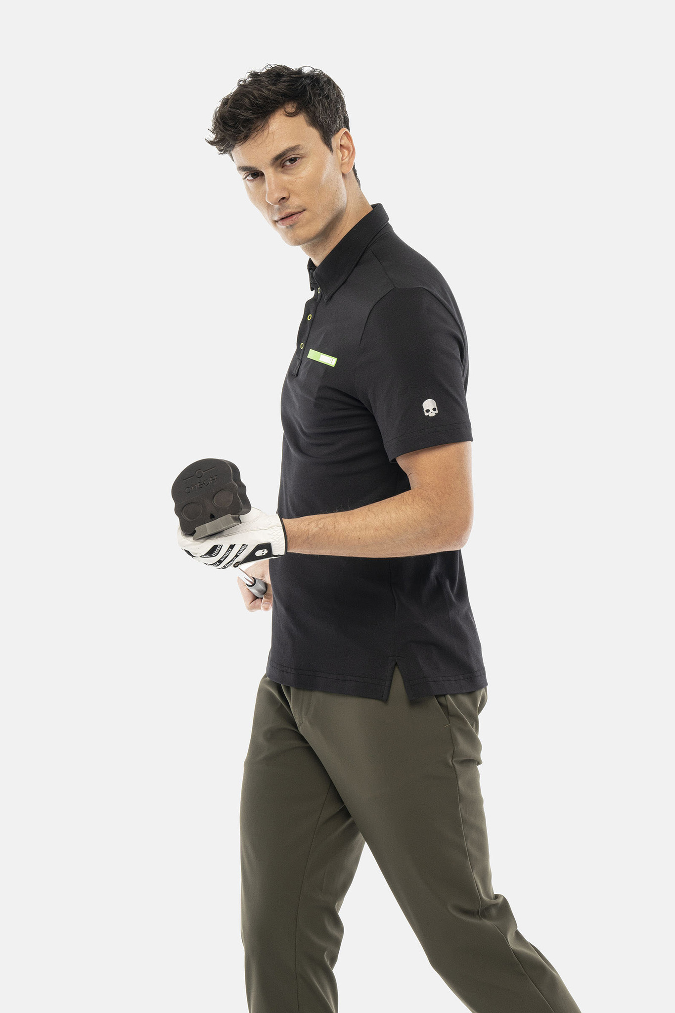 Мужское поло Hydrogen RUBBER LOGO TECH POLO (GL0013-007), черный