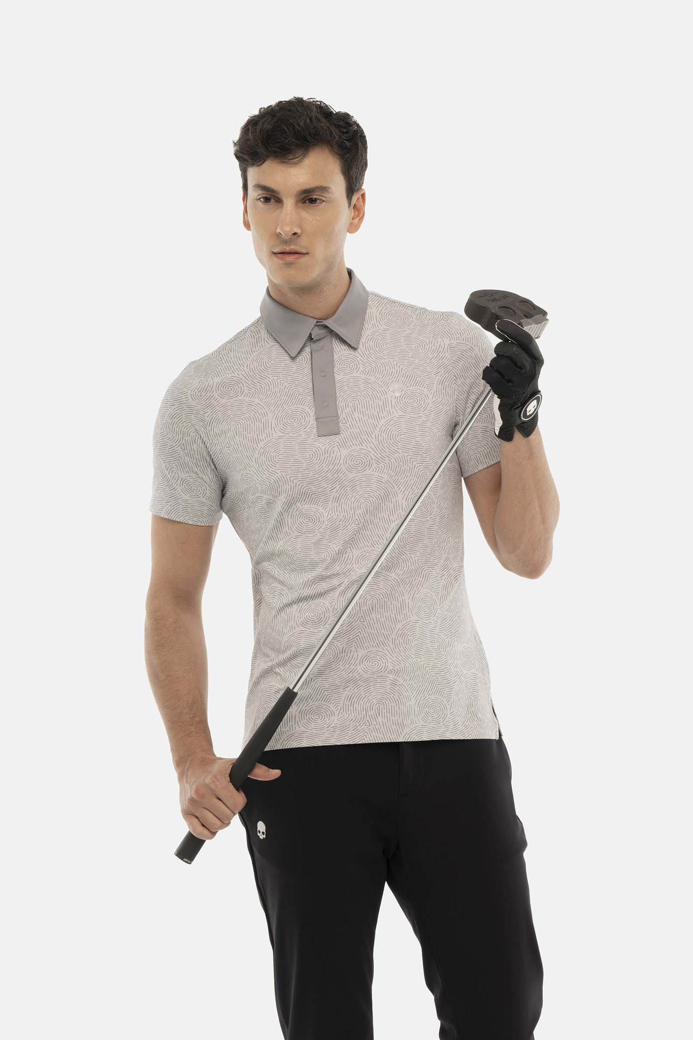 Мужское поло Hydrogen IMPRINT TECH POLO (GL0014-M33), серый