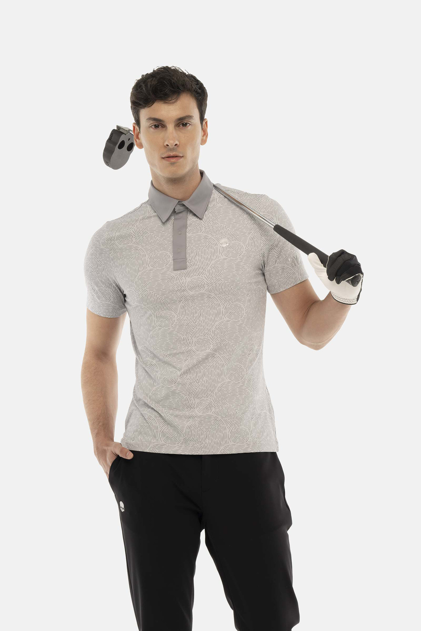 Мужское поло Hydrogen IMPRINT TECH POLO (GL0014-M33), серый