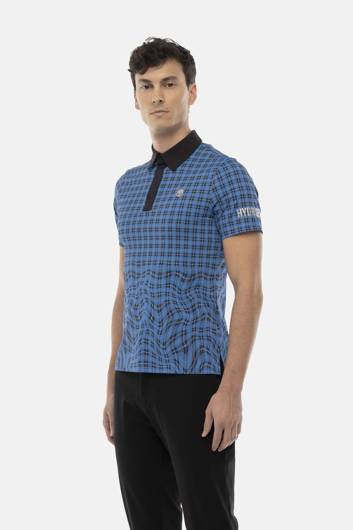 Мужское поло Hydrogen LIQUIFY CHECK TECH POLO (GL0016-013), синий