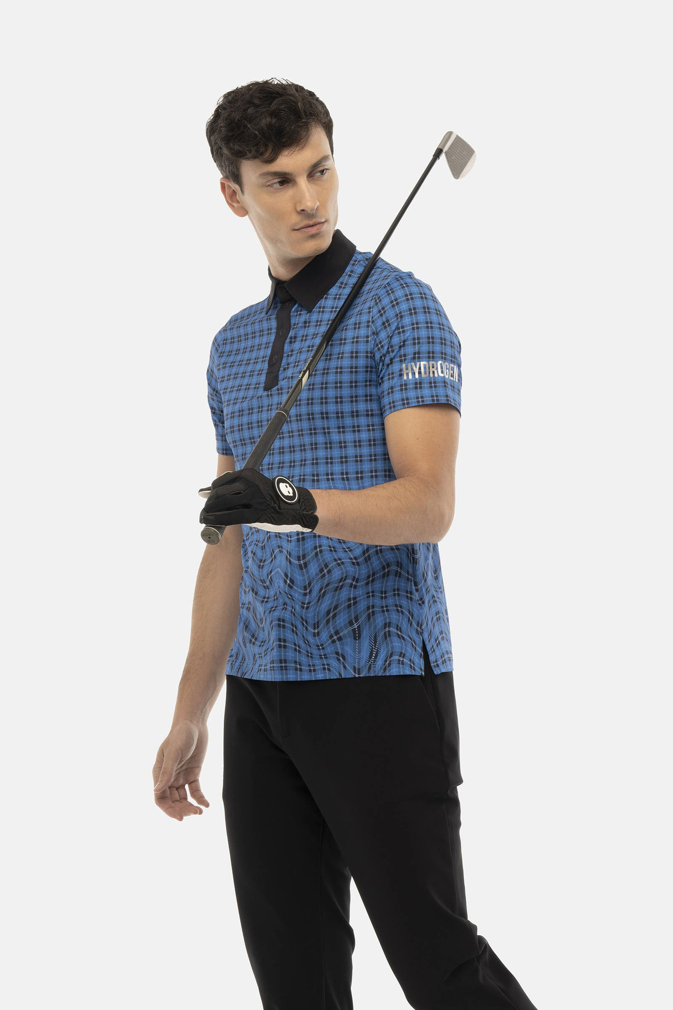 Мужское поло Hydrogen LIQUIFY CHECK TECH POLO (GL0016-013), синий