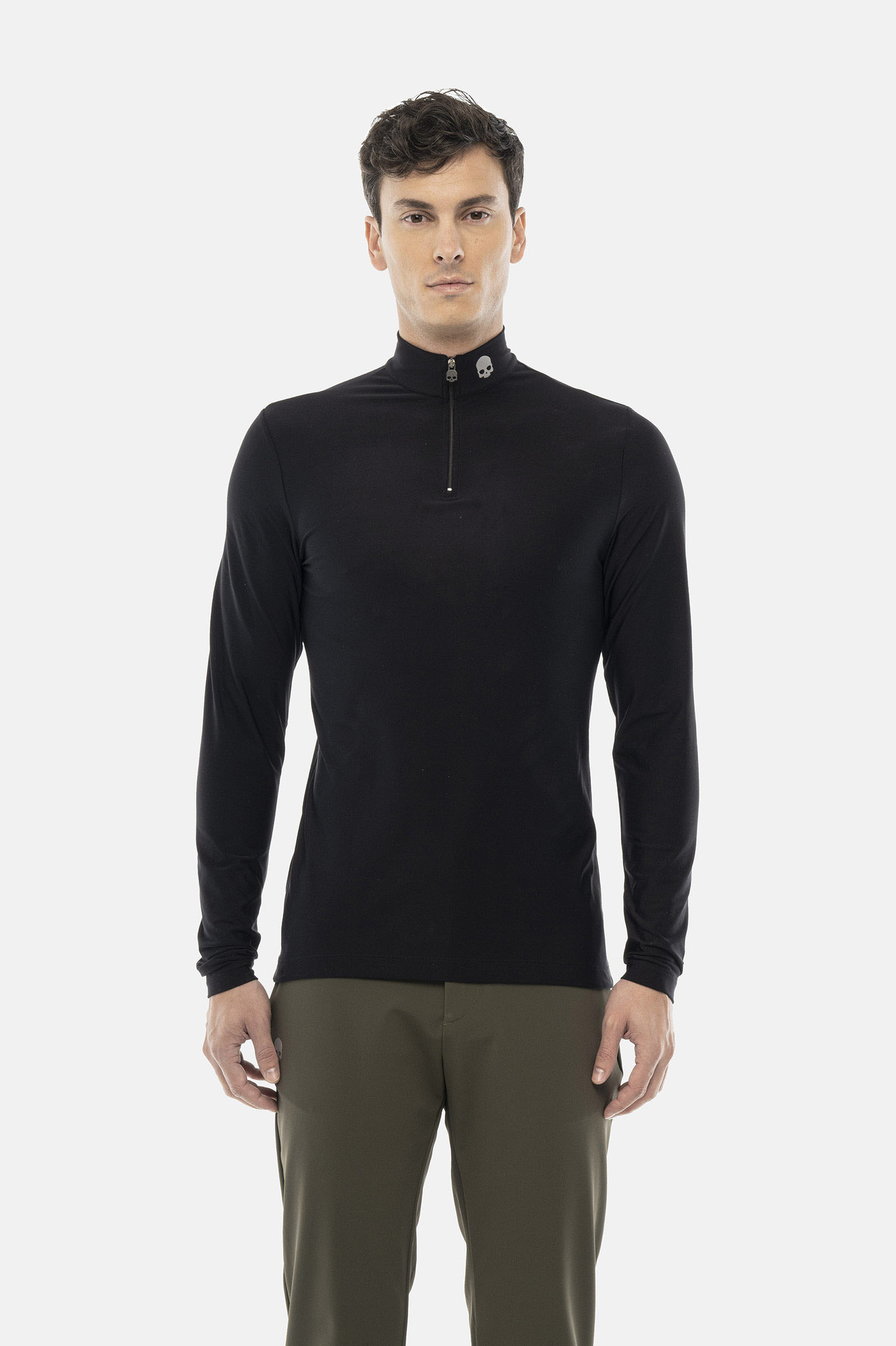 Флиска HYDROGEN BASIC ZIPPED ROLL NECK LS (GU0001-007), черный