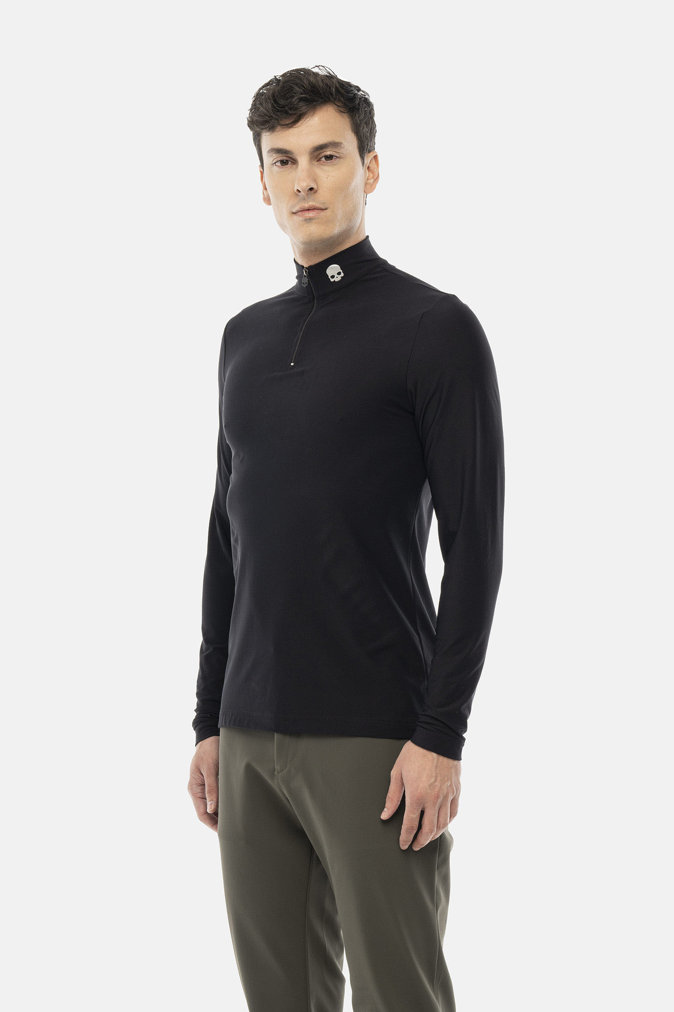 Флиска HYDROGEN BASIC ZIPPED ROLL NECK LS (GU0001-007), черный