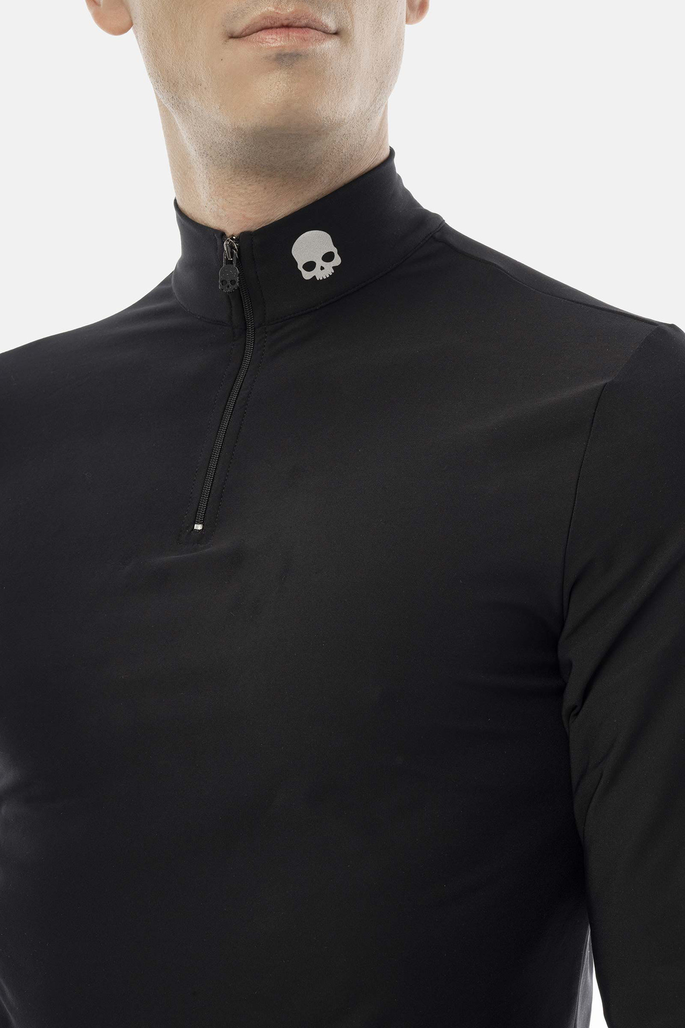 Флиска HYDROGEN BASIC ZIPPED ROLL NECK LS (GU0001-007), черный