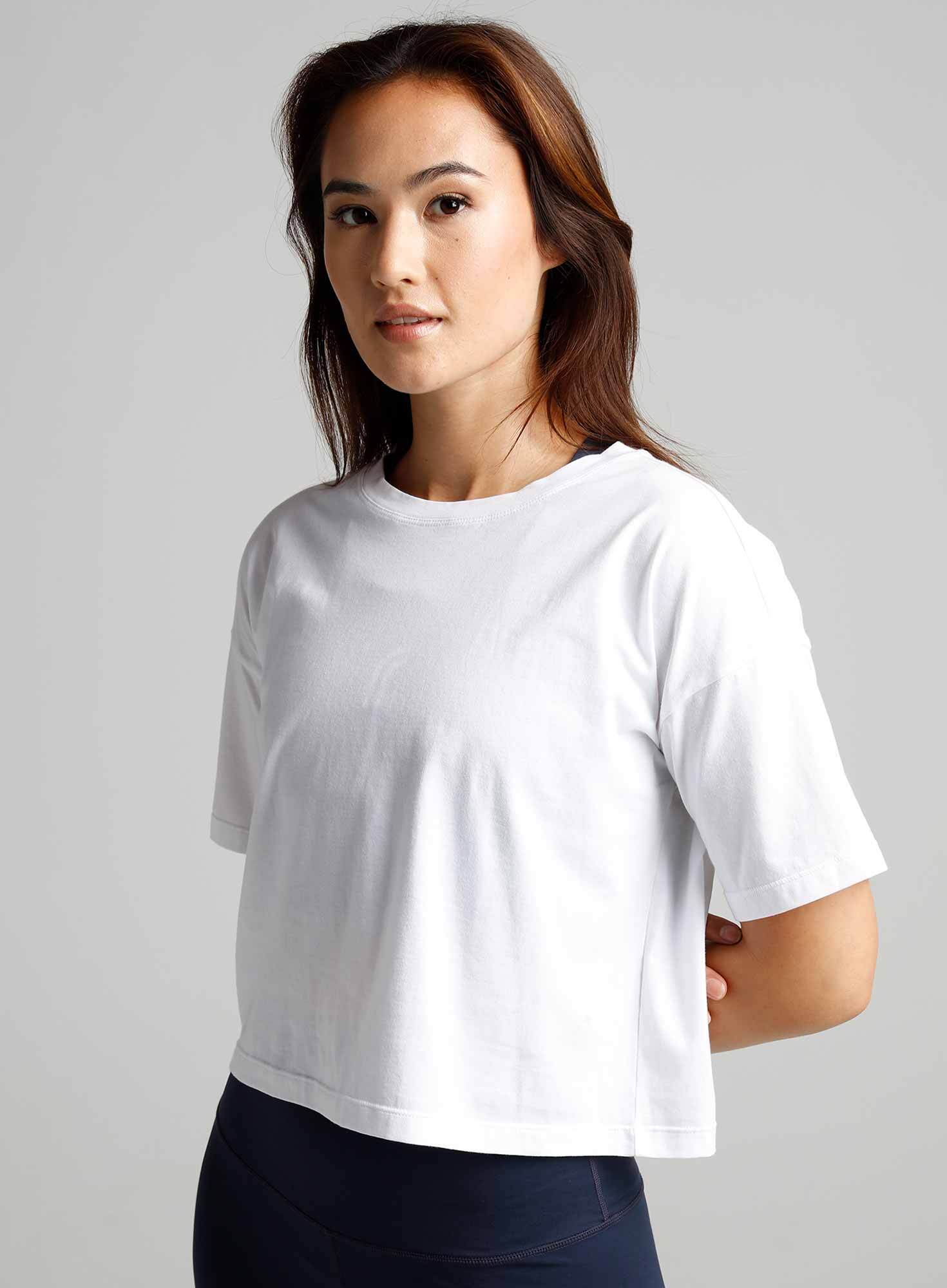 Женский топ RS Crop Oversized Tee (211W006000), белый