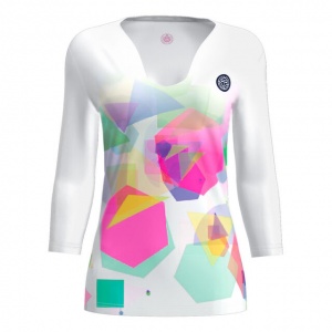 Футболка женская с длинным рукавом Kaleido и V-образным вырезом