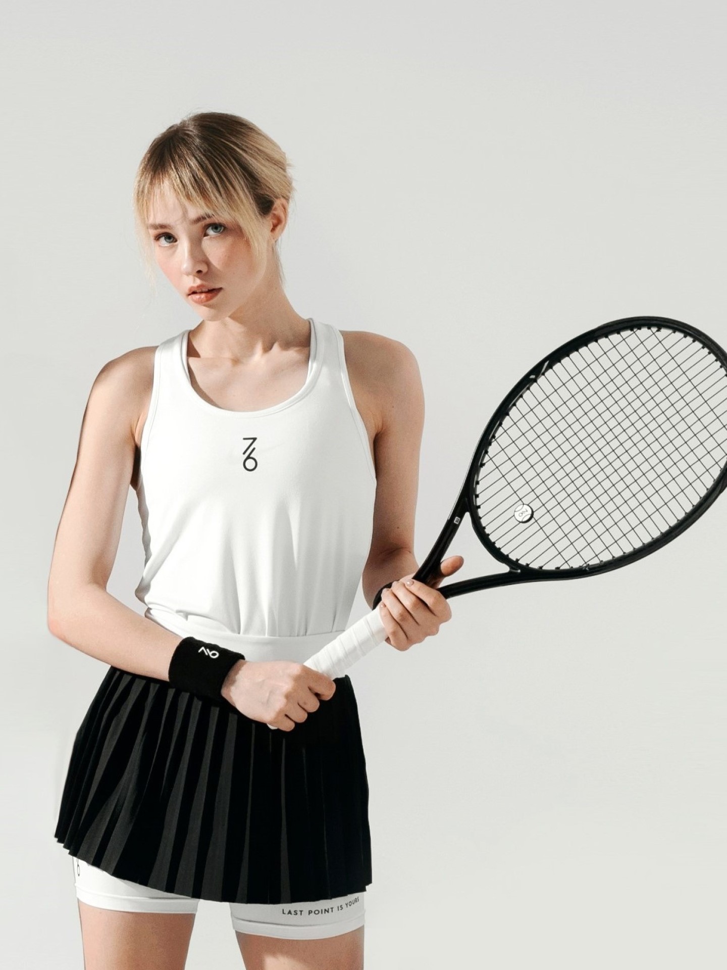 Майка женская 7/6 Leya Sleeveless T-shirt - White/Black p.L