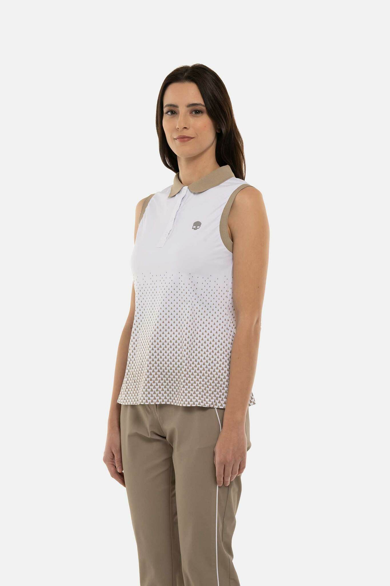 Женское поло Hydrogen GEOMETRIC DEGRADE’ TECH SLEVELESS POLO (GI1003), черный