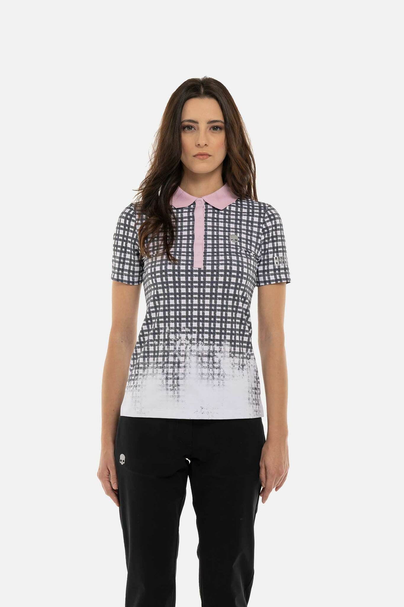 Женское поло Hydrogen PAINTED TARTAN TECH POLO (GL1003), голубой
