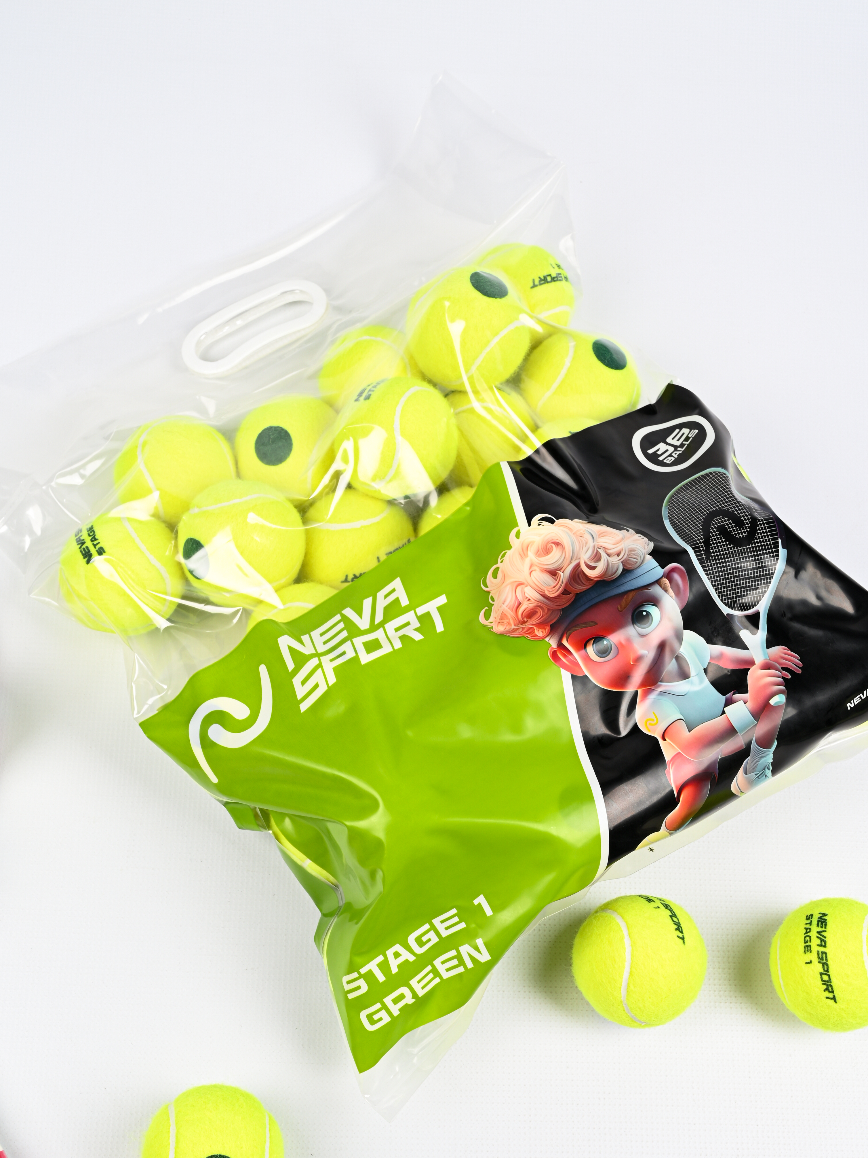 Мячи NEVA SPORT (Green 1)- 36 мячей в пакете