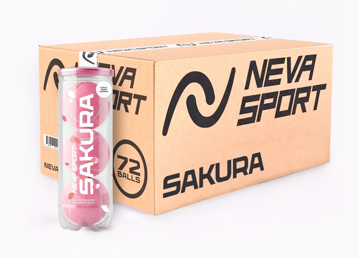 Короб мячей SAKURA Neva Sport Padel *72 мяча розовый