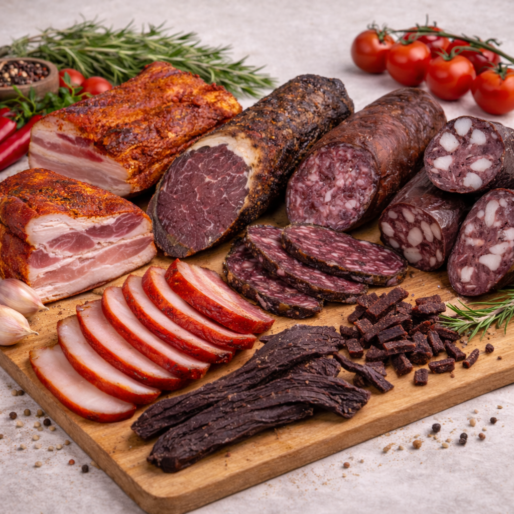 Колбаса, мясные деликатесы, сало