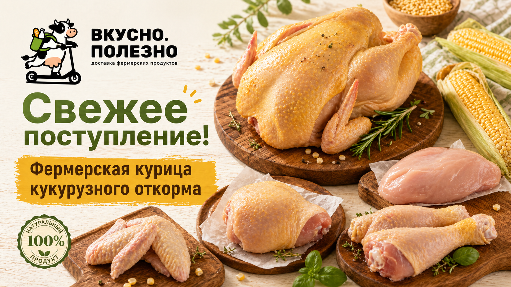 Свежее поступление! Фермерская курица кукурузного откорма!