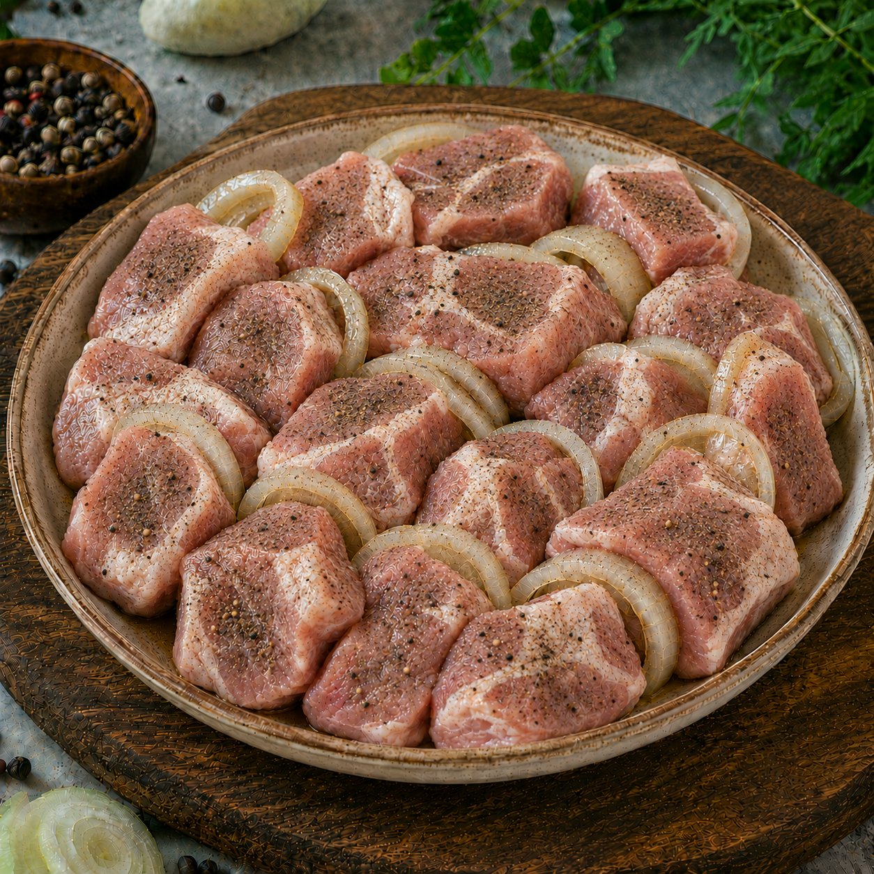 Шашлык из свиной лопатки в классическом маринаде