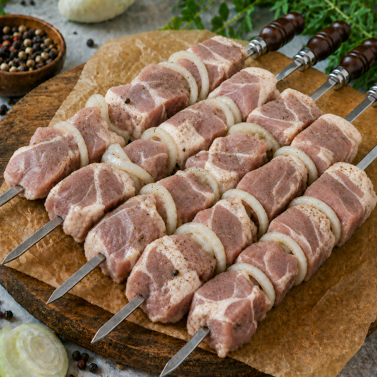 Шашлык из свиной лопатки в классическом маринаде